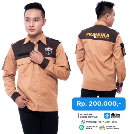 KEMEJA PDL STORMLOOK SC Coklat Tua - Coklat Muda DISTRO PRAMUKA