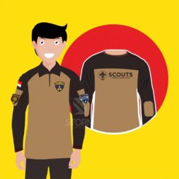 Kaos PDL Satu Rasa Coklat Muda-Hitam