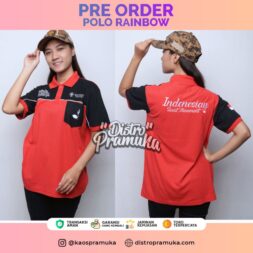 Kaos Polo Rainbow Merah