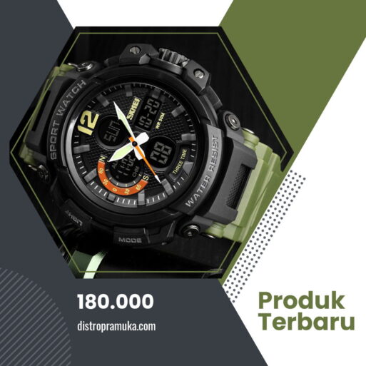 Jam Tangan Pria Digital Analog Skmei 1343 Army Green Water Resistant 50m