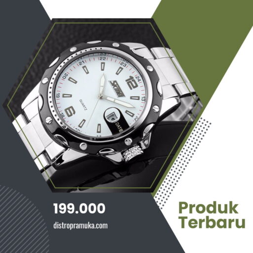 Jam Tangan Pria Analog Skmei 0992 White Stainless Water resistant 30m