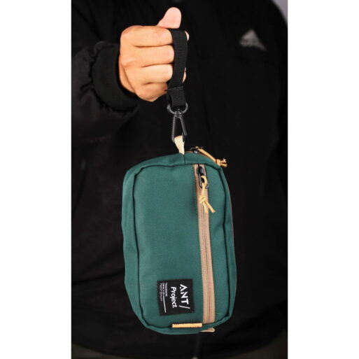 Tas Pouch Mini Bags - Tas Tangan Dopp kit Hijau Botol - Gambar 2