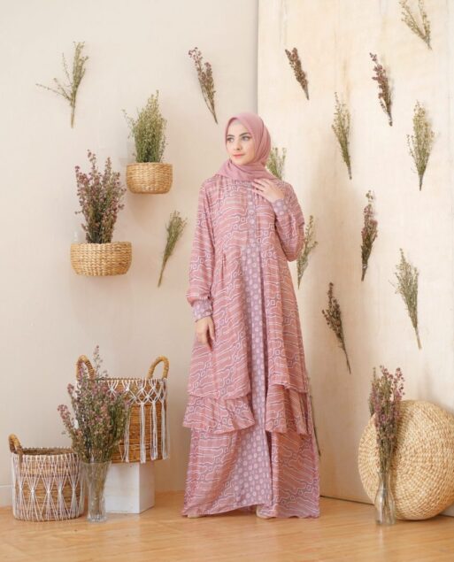 Catalia Batik - Calyta Dress Series 3 Pink Nude Calyta Dress Series 3 Pink Nude