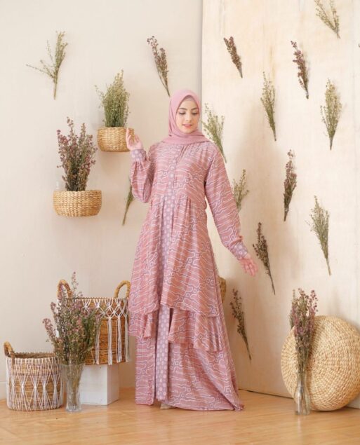 Catalia Batik - Calyta Dress Series 3 Pink Nude Calyta Dress Series 3 Pink Nude