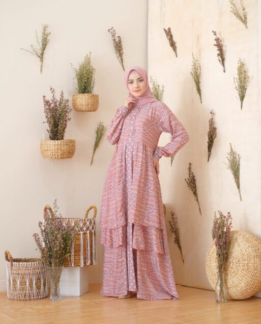 Catalia Batik - Calyta Dress Series 3 Pink Nude Calyta Dress Series 3 Pink Nude