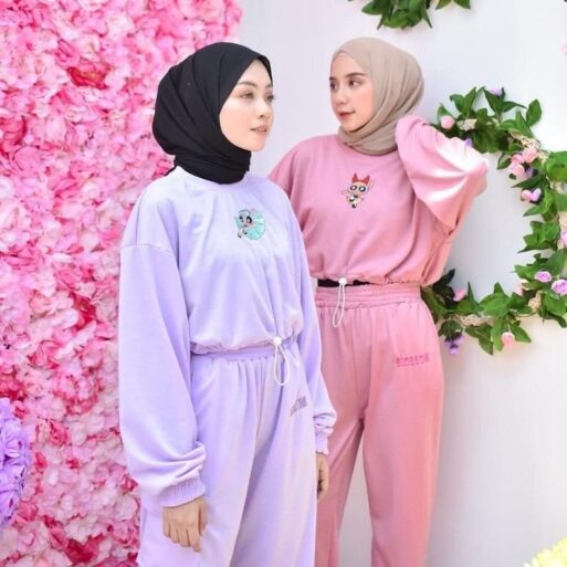 Fashion Wanita | Setelan Powerpuff Girls Babyterry Setelan Powerpuff Girls Babyterry