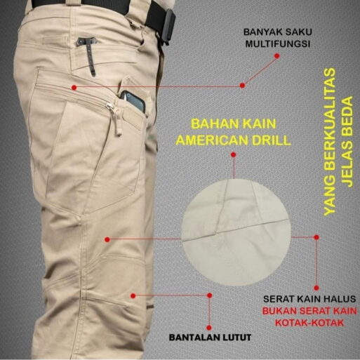 Celana Tactical American Drill Serat Halus Celana Tactical American Drill