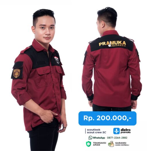 KEMEJA PDL STORMLOOK SC Maroon-Hitam