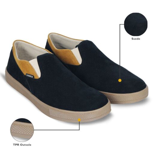 Sepatu Slip On Pria V 631 Brand Varka Sepatu Casual Santai Murah Berkualitas Warna Hitam Tan