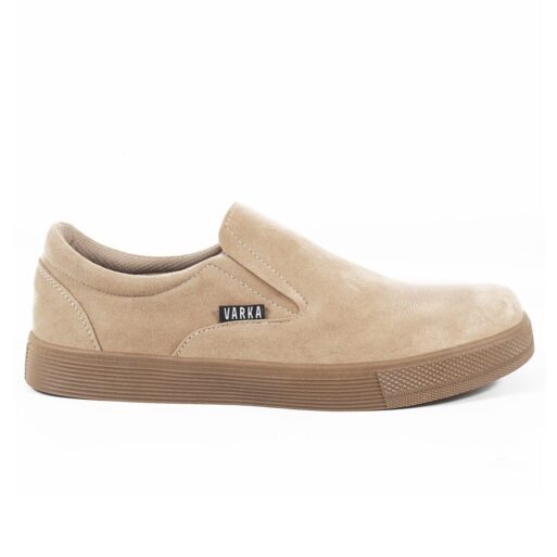 Sepatu Slip On Pria V 62919 Brand Varka Sepatu Kets Santai Hangout Jalan Jalan Trendi Berkualitas Warna Krem