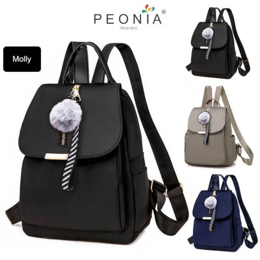 Ransel Wanita Import Kantor Sekolah Kuliah Korea MOLLY POM BAG