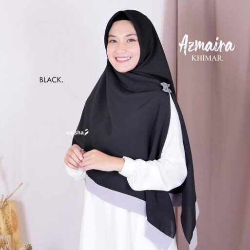 Naisha Hijrah Khimar Azmaira 130x130 cm HITAM