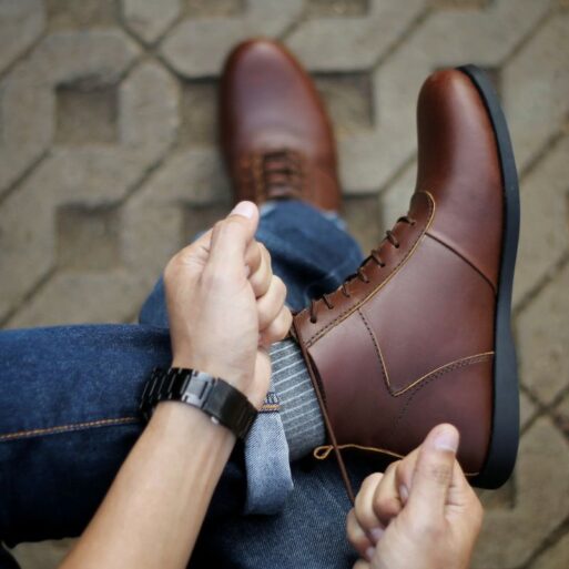 Sepatu Boots Pria Original SINTETIC LEATHER Casual Semi Kulit