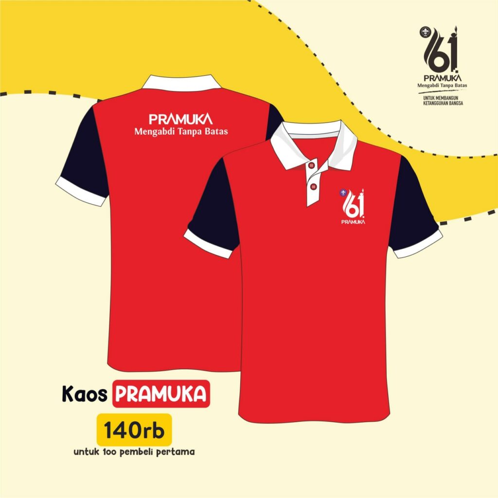 kaos kerah pramuka ke 61 - Merchandise Hari Pramuka 2022